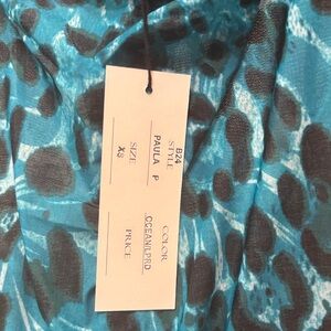 Indah Clothing Paula Blue Leopard Print Maxi Dress
